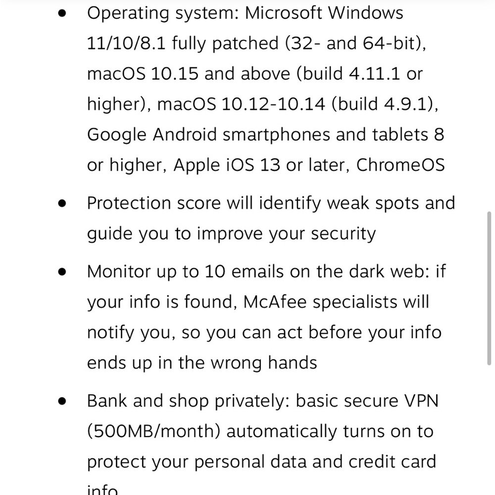 McAfee Total Protection for 1 User, Windows/Mac/Android/iOS/ChromeOS - Picture 5 of 6